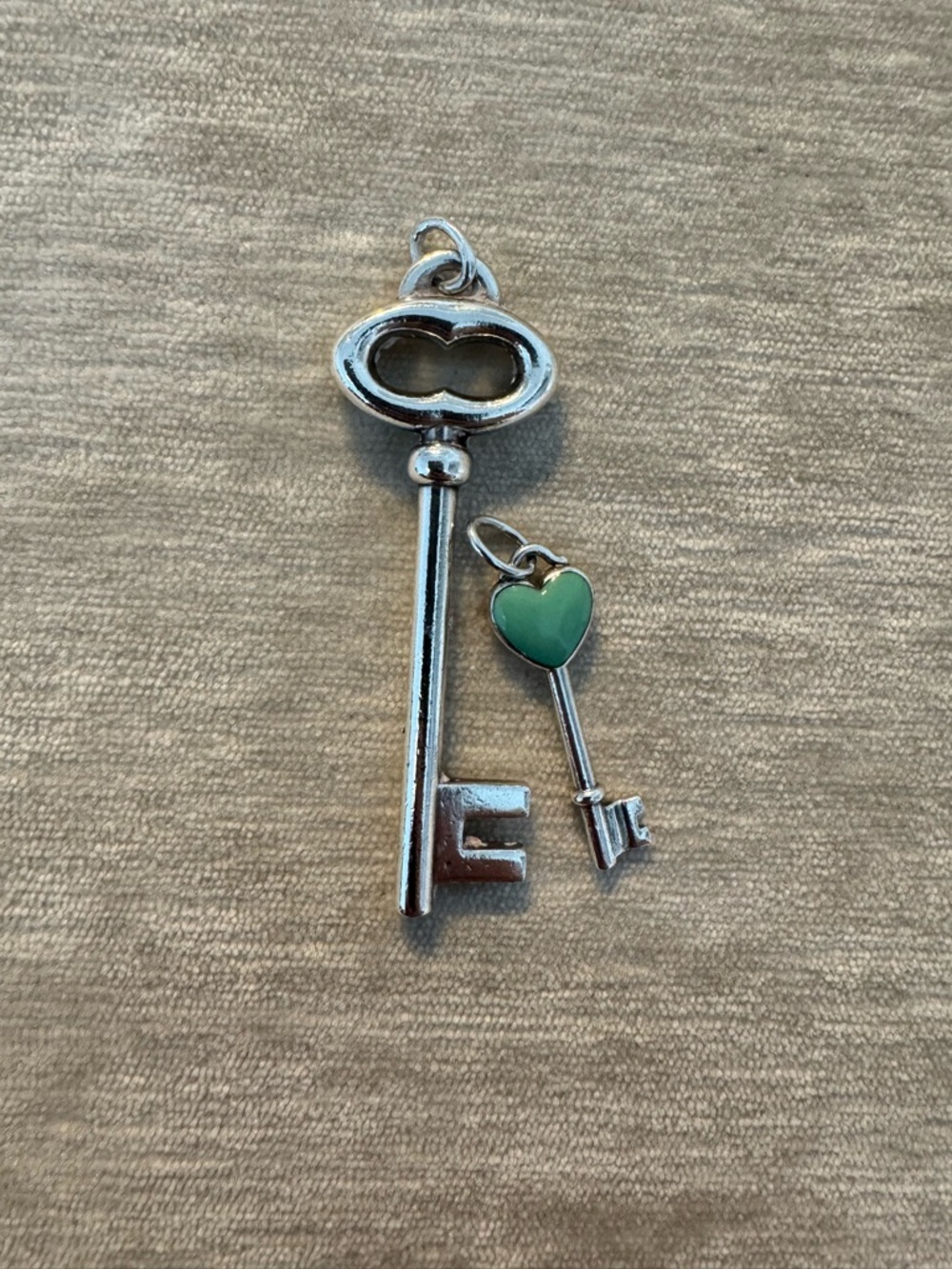 Tiffany & Co sterling silver key pendant set